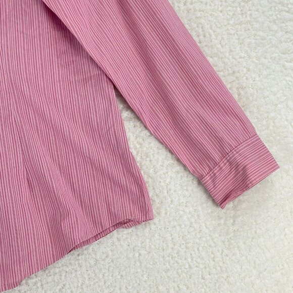 J. Jill Pink Striped Button-Up Shirt‎ Womens Long Sleeve Stretch Size Large - Picture 5 of 16